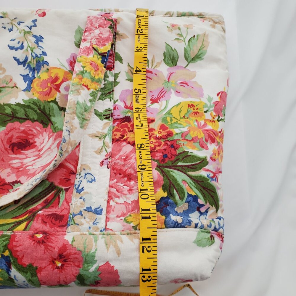 RARE Vintage Ralph Lauren “Melissa on White” Floral Cotton Tote! XL - Picture 13 of 16